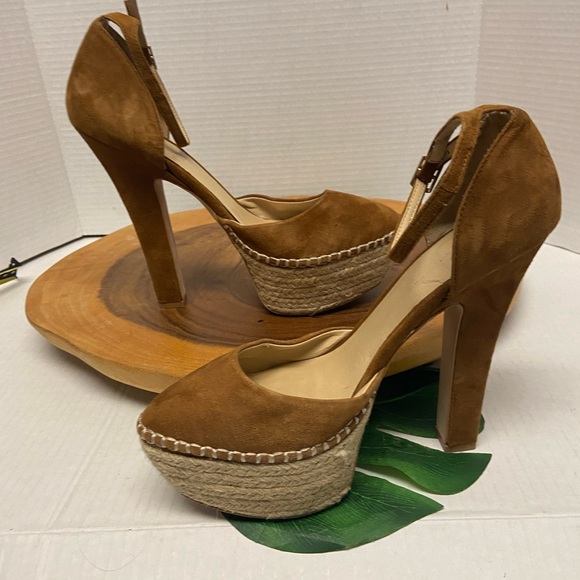 Zara Soft Suede Espadrilles platform Ankle Strap Heels - Picture 2 of 13